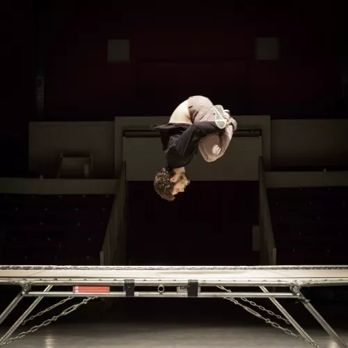 Thomas Thanasi, trampoline, acrobatie, 28e promotion du Centre national des arts du cirque (Cnac) de Châlons-en-Champagne