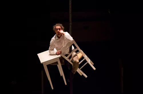 Antonin Bailles, mât chinois, 29e promotion du Centre national des arts du cirque (Cnac) de Châlons-en-Champagne