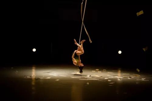 Emma Verbeke, sangles aériennes, 29e promotion du Centre national des arts du cirque (Cnac) de Châlons-en-Champagne