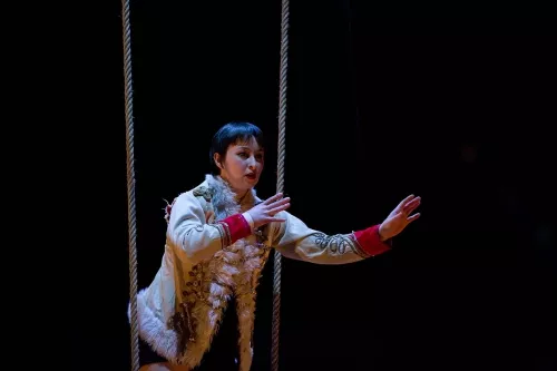 Gwenn Buczowski, trapèze fixe, 30e promotion du Centre national des arts du cirque (Cnac) de Châlons-en-Champagne