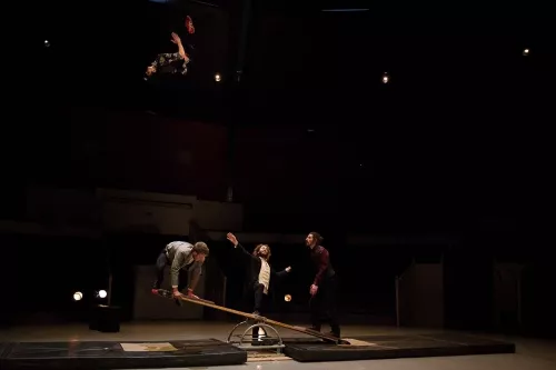 Rémi Auzanneau, Hernan Elencwajg, Tanguy Pelayo, Baptiste Petit, Collectif bascule - Banquine, 30e promotion du Centre national des arts du cirque (Cnac) de Châlons-en-Champagne