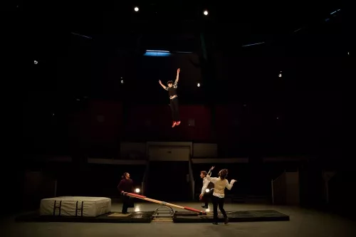 Rémi Auzanneau, Hernan Elencwajg, Tanguy Pelayo, Baptiste Petit, Collectif bascule - Banquine, 30e promotion du Centre national des arts du cirque (Cnac) de Châlons-en-Champagne