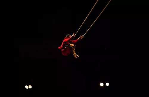 Léa Leprêtre, trapèze ballant basse hauteur, 30e promotion du Centre national des arts du cirque (Cnac) de Châlons-en-Champagne