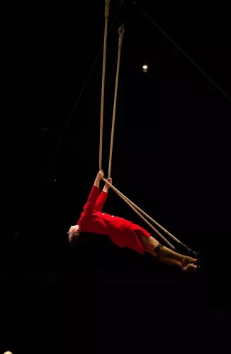 Léa Leprêtre, trapèze ballant basse hauteur, 30e promotion du Centre national des arts du cirque (Cnac) de Châlons-en-Champagne