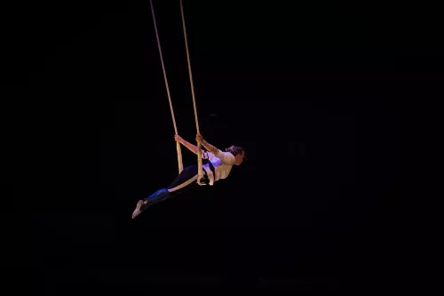 Sandra Reichenberger, trapèze ballant, 30e promotion du Centre national des arts du cirque (Cnac) de Châlons-en-Champagne