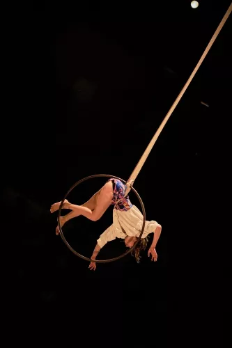 Noemi Devaux, cerceau aerien, 31e promotion du Centre national des arts du cirque (Cnac) de Châlons-en-Champagne