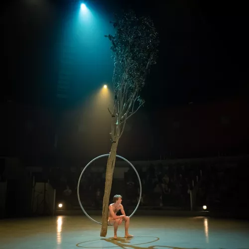 Jef Everaert, roue Cyr, 34e promotion du Centre national des arts du cirque / CNAC de Châlons-en-Champagne