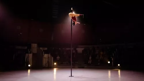 Pauline Olivier de Sardan, mât chinois, 34e promotion du Centre national des arts du cirque / CNAC de Châlons-en-Champagne