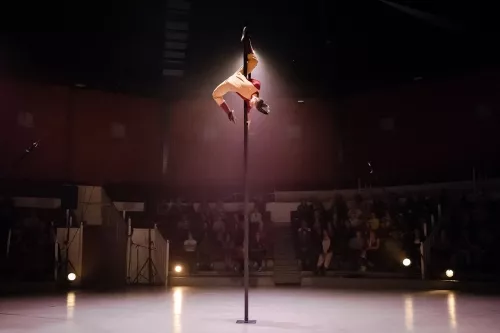 Pauline Olivier de Sardan, mât chinois, 34e promotion du Centre national des arts du cirque / CNAC de Châlons-en-Champagne