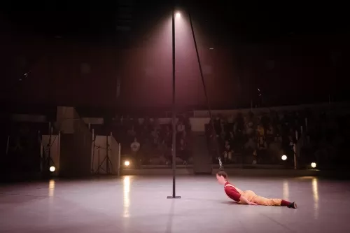 Pauline Olivier de Sardan, mât chinois, 34e promotion du Centre national des arts du cirque / CNAC de Châlons-en-Champagne