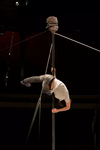 Nicolas Fraiseau, mât chinois, 28e promotion du Centre national des arts du cirque (Cnac) de Châlons-en-Champagne