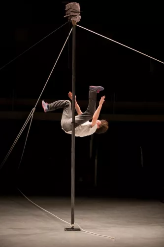 Nicolas Fraiseau, mât chinois, 28e promotion du Centre national des arts du cirque (Cnac) de Châlons-en-Champagne